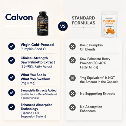 Pumpkin Seed Oil and Saw Palmetto Capsules Formula - Calvon