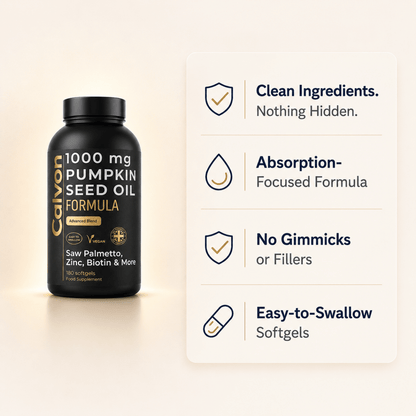 Pumpkin Seed Oil and Saw Palmetto Capsules Formula - Calvon