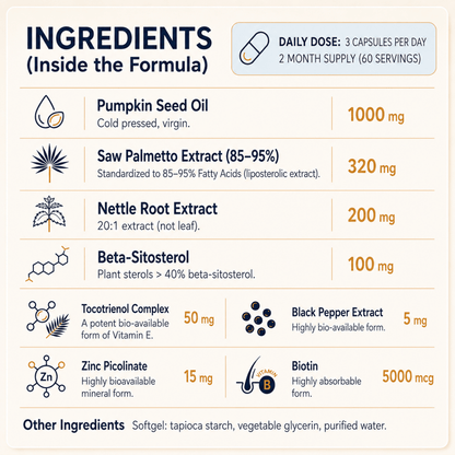 Pumpkin Seed Oil and Saw Palmetto Capsules Formula - Calvon